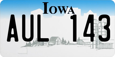 IA license plate AUL143