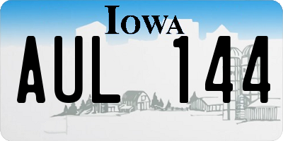 IA license plate AUL144