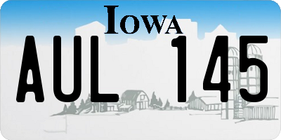 IA license plate AUL145