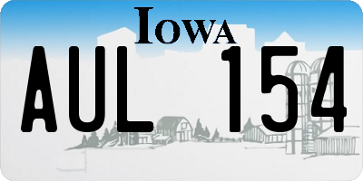 IA license plate AUL154