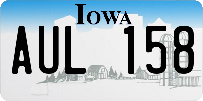 IA license plate AUL158