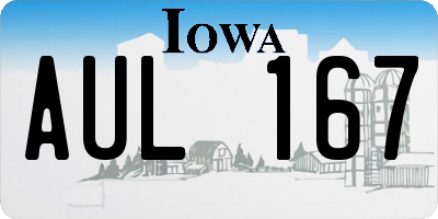 IA license plate AUL167