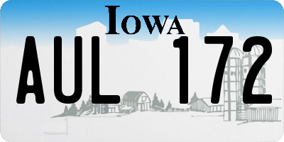 IA license plate AUL172