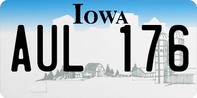 IA license plate AUL176