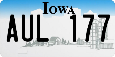 IA license plate AUL177
