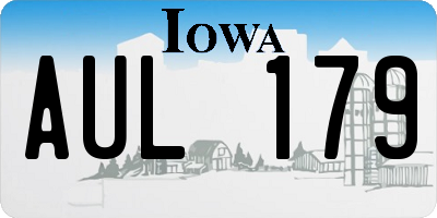 IA license plate AUL179
