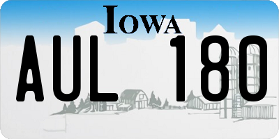 IA license plate AUL180