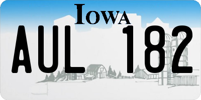 IA license plate AUL182