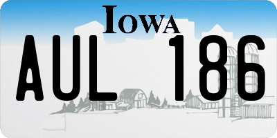 IA license plate AUL186