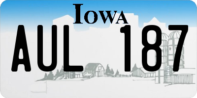 IA license plate AUL187