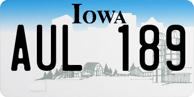 IA license plate AUL189