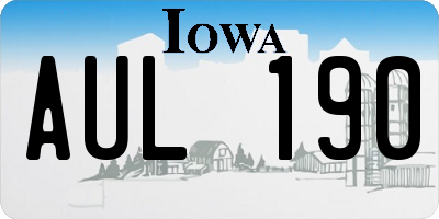 IA license plate AUL190