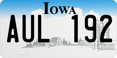 IA license plate AUL192
