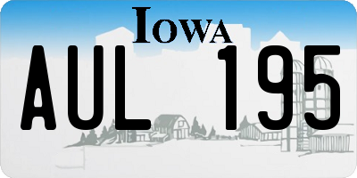 IA license plate AUL195