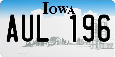 IA license plate AUL196