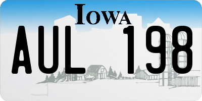 IA license plate AUL198