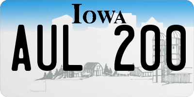 IA license plate AUL200