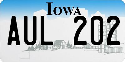 IA license plate AUL202