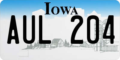 IA license plate AUL204
