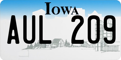 IA license plate AUL209