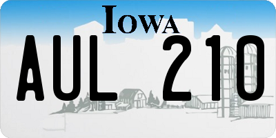IA license plate AUL210