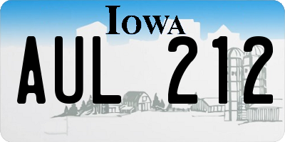 IA license plate AUL212