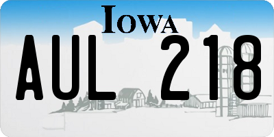 IA license plate AUL218