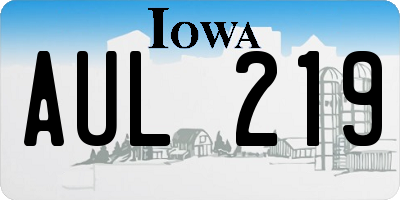 IA license plate AUL219