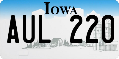 IA license plate AUL220