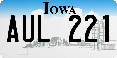 IA license plate AUL221