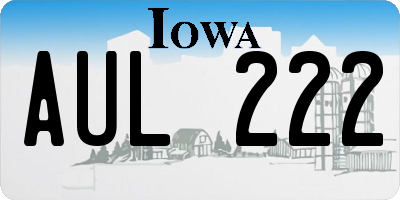 IA license plate AUL222