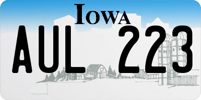 IA license plate AUL223