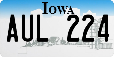 IA license plate AUL224