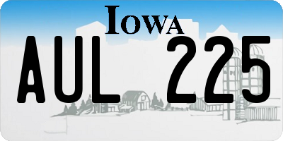 IA license plate AUL225