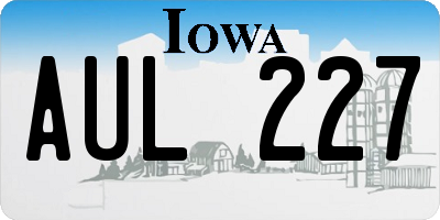 IA license plate AUL227