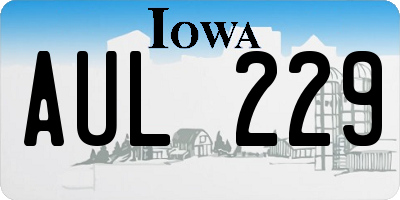 IA license plate AUL229