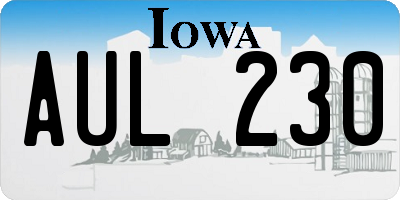 IA license plate AUL230