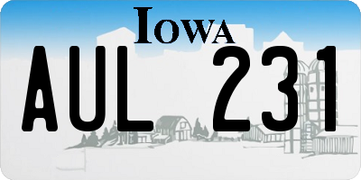 IA license plate AUL231