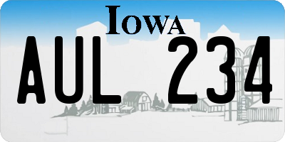 IA license plate AUL234