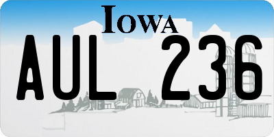 IA license plate AUL236