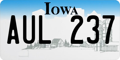 IA license plate AUL237