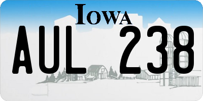 IA license plate AUL238