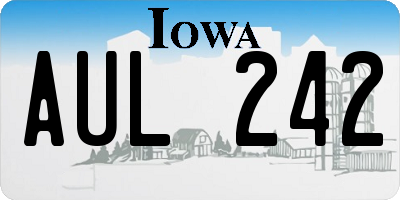 IA license plate AUL242