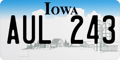 IA license plate AUL243