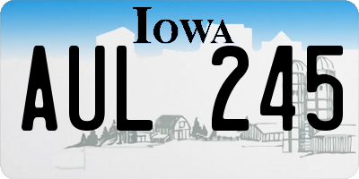 IA license plate AUL245