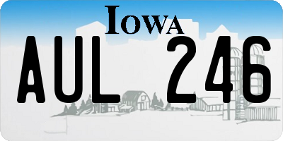 IA license plate AUL246