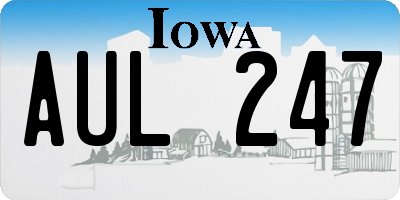 IA license plate AUL247