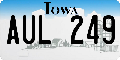 IA license plate AUL249