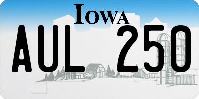 IA license plate AUL250