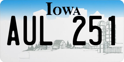 IA license plate AUL251